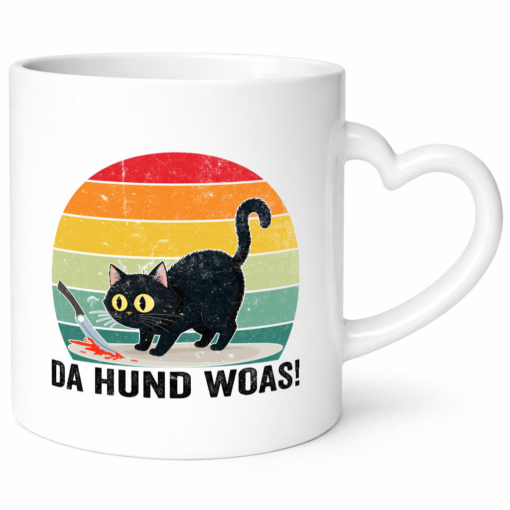 Da Hund woas | Retro Böse Katze mit messer Humor Tierliebhaber Geschenkidee