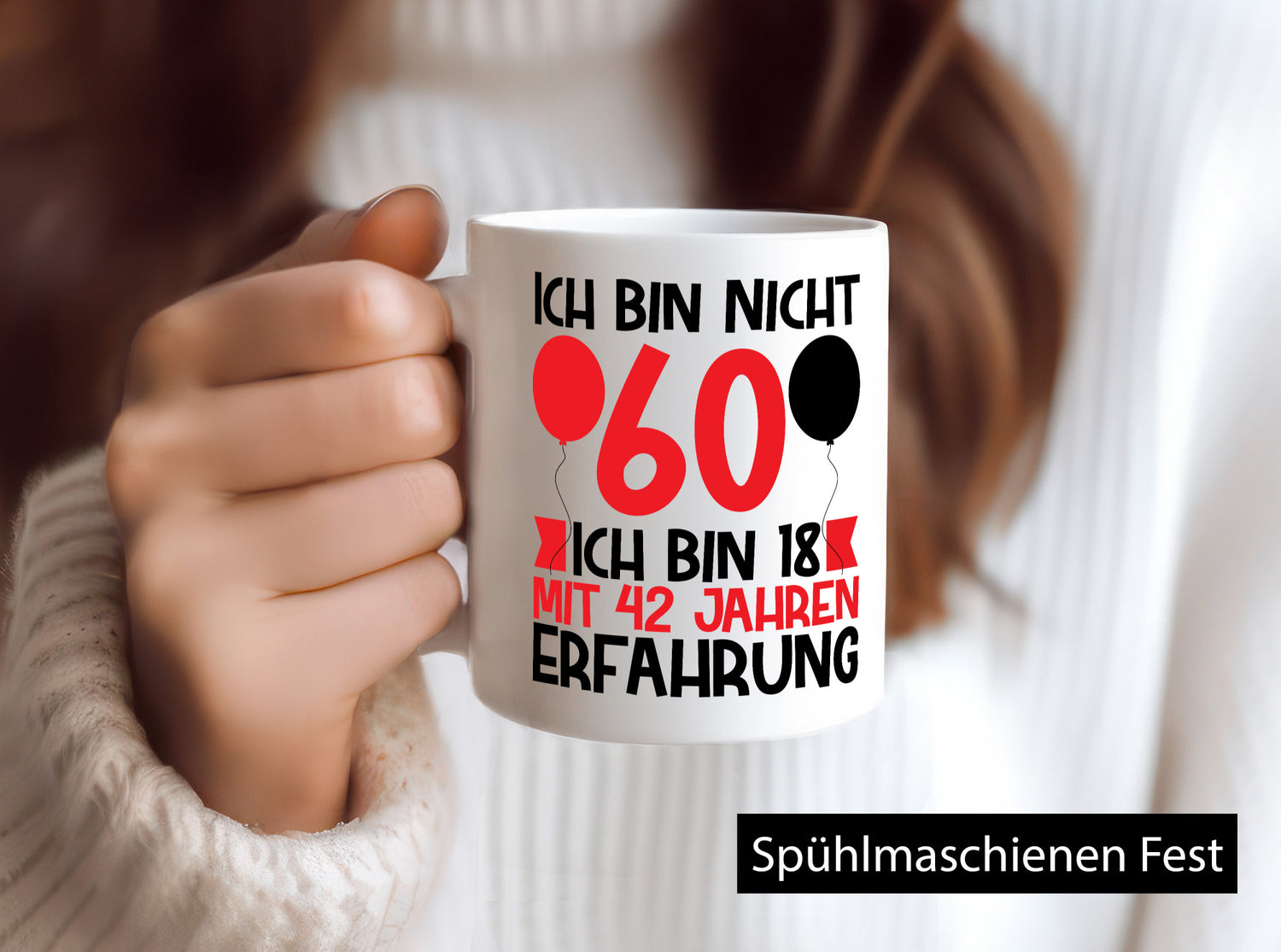 Ich bin nicht 60 18 mit 42 Jahren Erfahrung v2 Geschenk Humor Geschenkidee