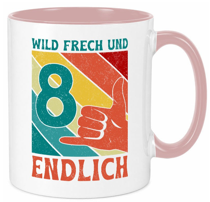 8. Geburtstag | 8 Jahre Wild und Frech Humor Geschenkidee Tasse