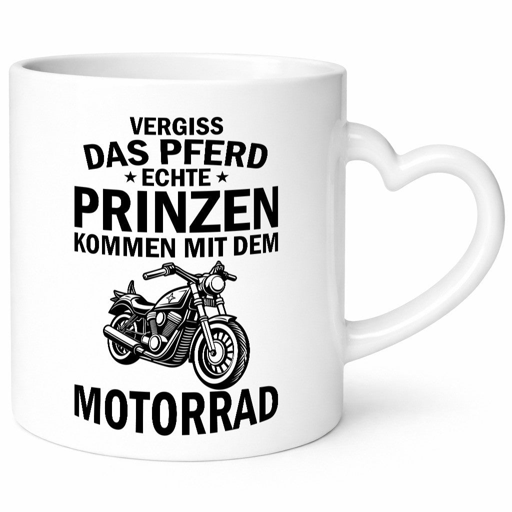 Vergiss das Pferd echte Prinzen kommen mit dem Motorrad v2 Geschenkidee Humor