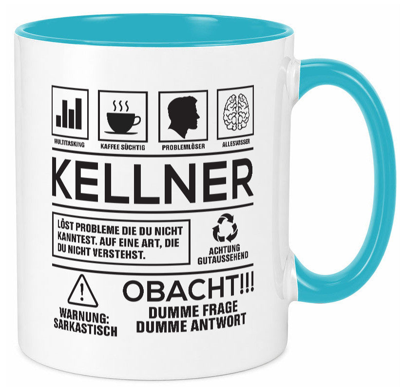 Achtung Probleme Kellner | kellnern Bedienung lustiger Spruch Geschenk Humor