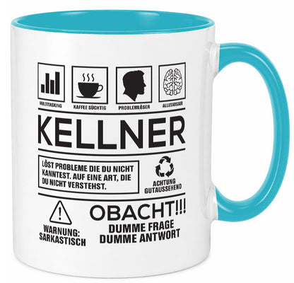 Achtung Probleme Kellner | kellnern Bedienung lustiger Spruch Geschenk Humor