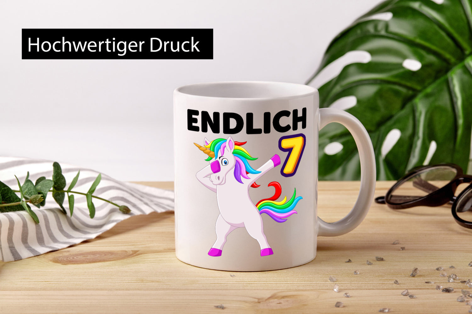 7. Geburtstag | endlich 7 Jahre Einhorn Mädchen lustiger Spruch Geschenk