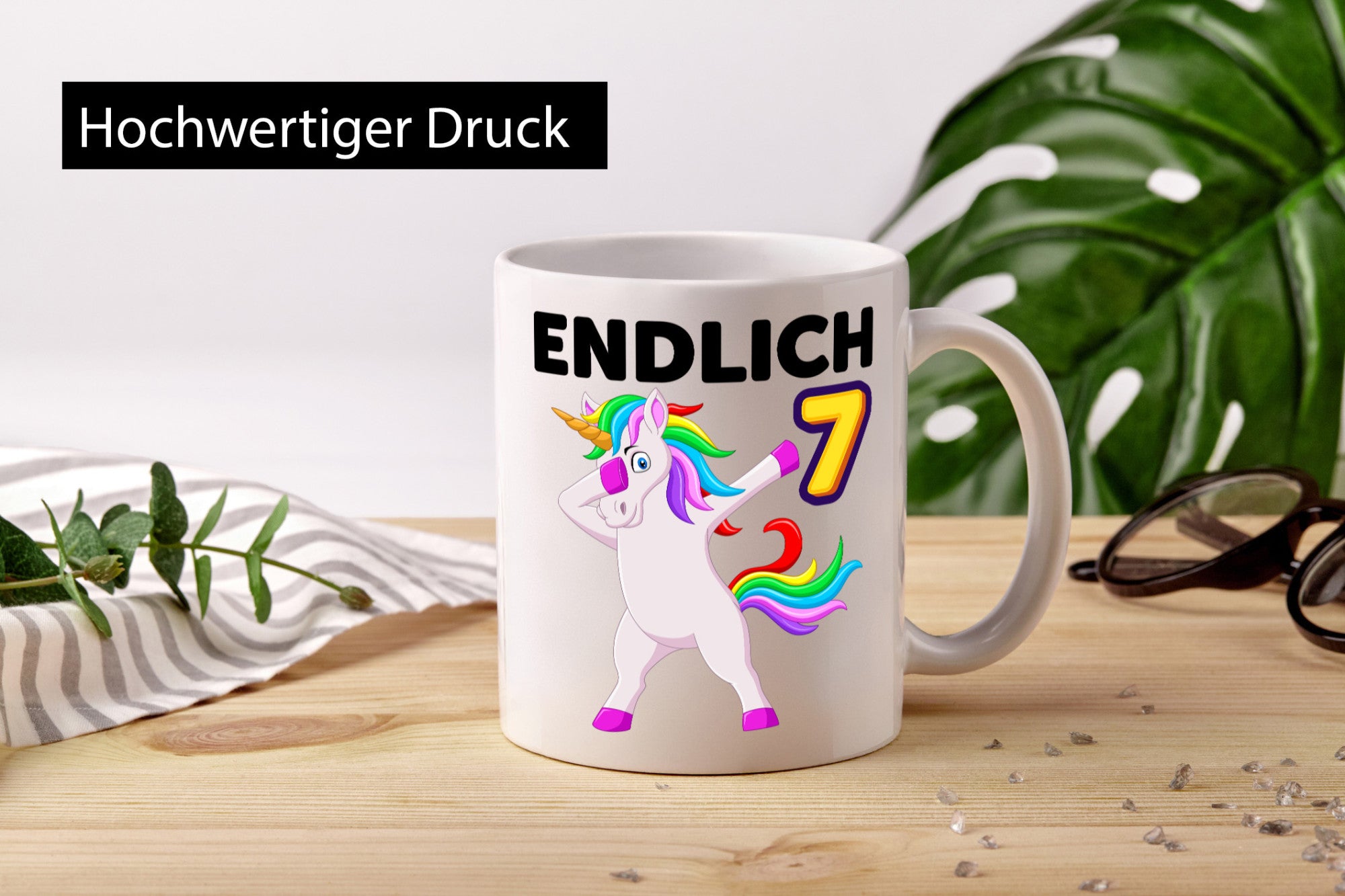 7. Geburtstag | endlich 7 Jahre Einhorn Mädchen lustiger Spruch Geschenk