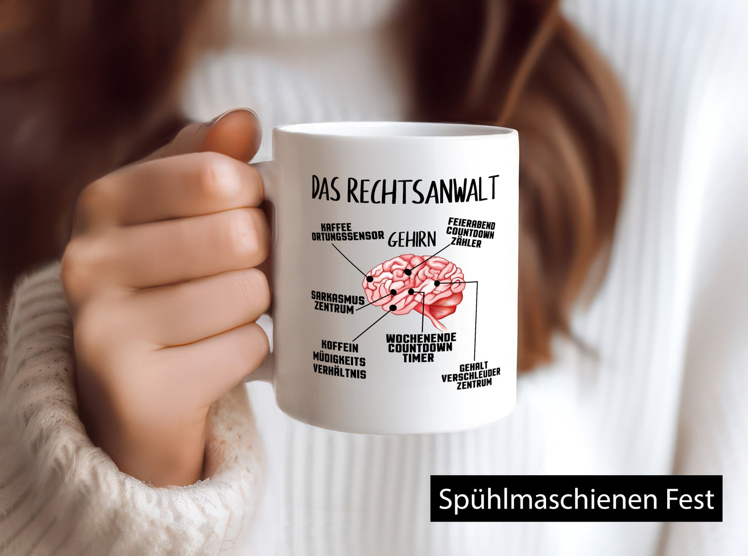 Das Rechtsanwalt Gehirn lustiger Spruch Geschenk Humor Geschenkidee Tasse