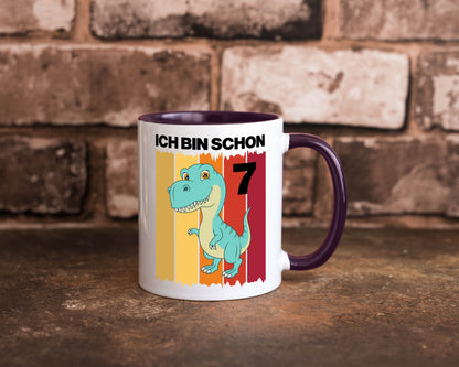 7. Geburtstag | 7 Jahre Dinosaurier lustiger Spruch Geschenk Geschenkidee Tasse