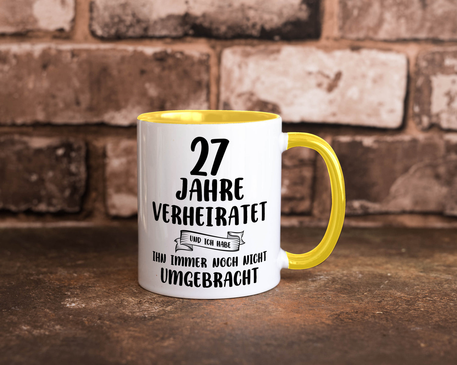 27 Jahre Verheiratet, immer noch am Leben! Geschenkidee Humor Tasse