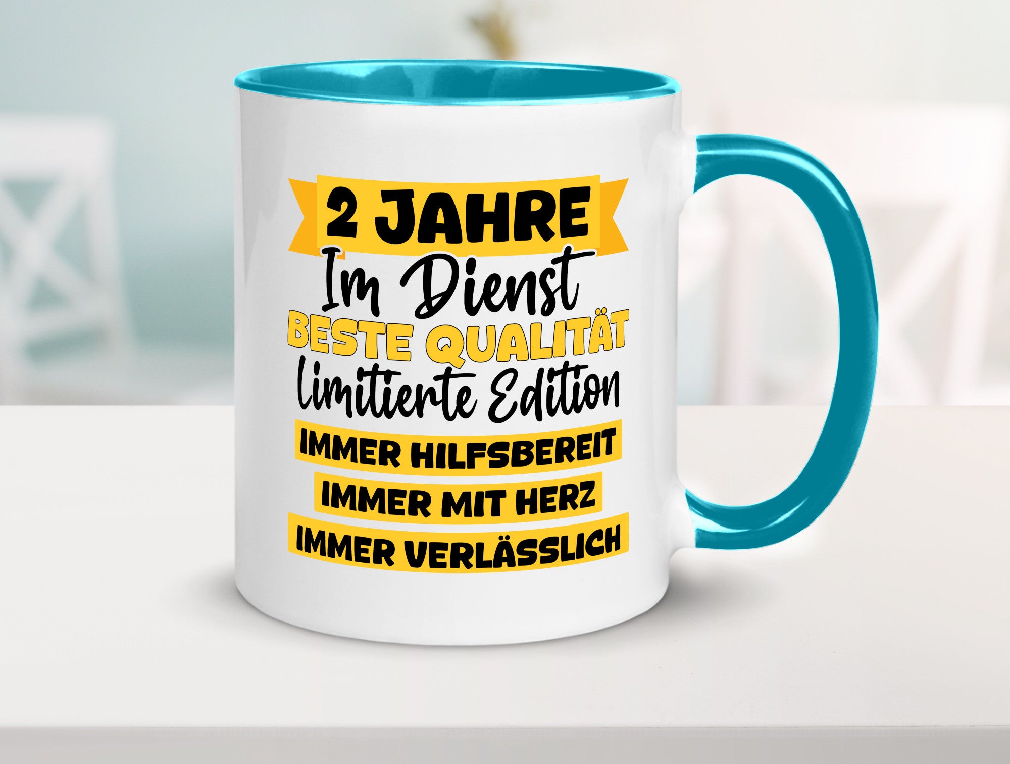 2 Jahre im Dienst | Jubiläum Arbeit v8 lustiger Spruch Geschenk Kollegen Büro