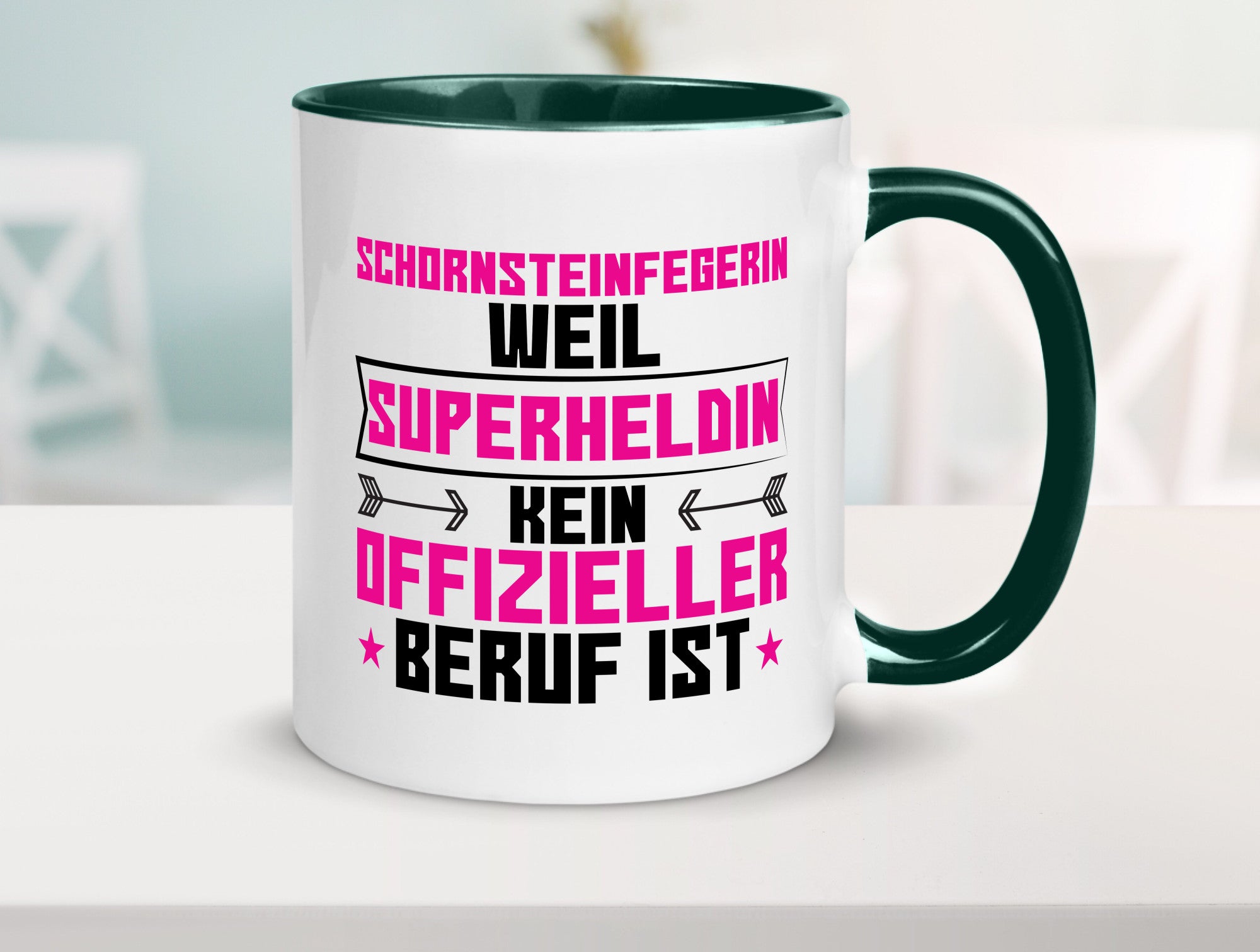 Superheldin Schornsteinfegerin | Kaminkehrer Handwerk Humor Geschenkidee Tasse