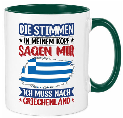 Griechenland | Urlaub Stimmen in meinem Kopf Traumland Humor Geschenkidee Tasse
