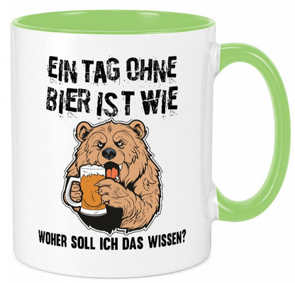 Ein Tag ohne bier ist wie woher soll ich das wissen | Geschenkidee Humor Tasse