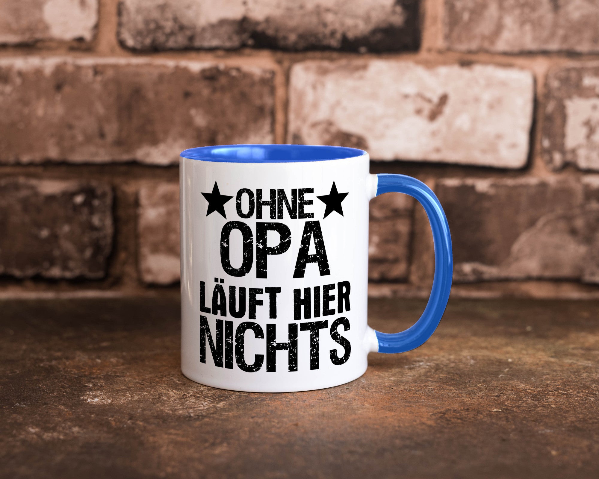 Ohne Opa läuft hier nichts | Sterne Geschenkidee Familie Humor Tasse