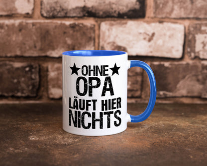 Ohne Opa läuft hier nichts | Sterne Geschenkidee Familie Humor Tasse