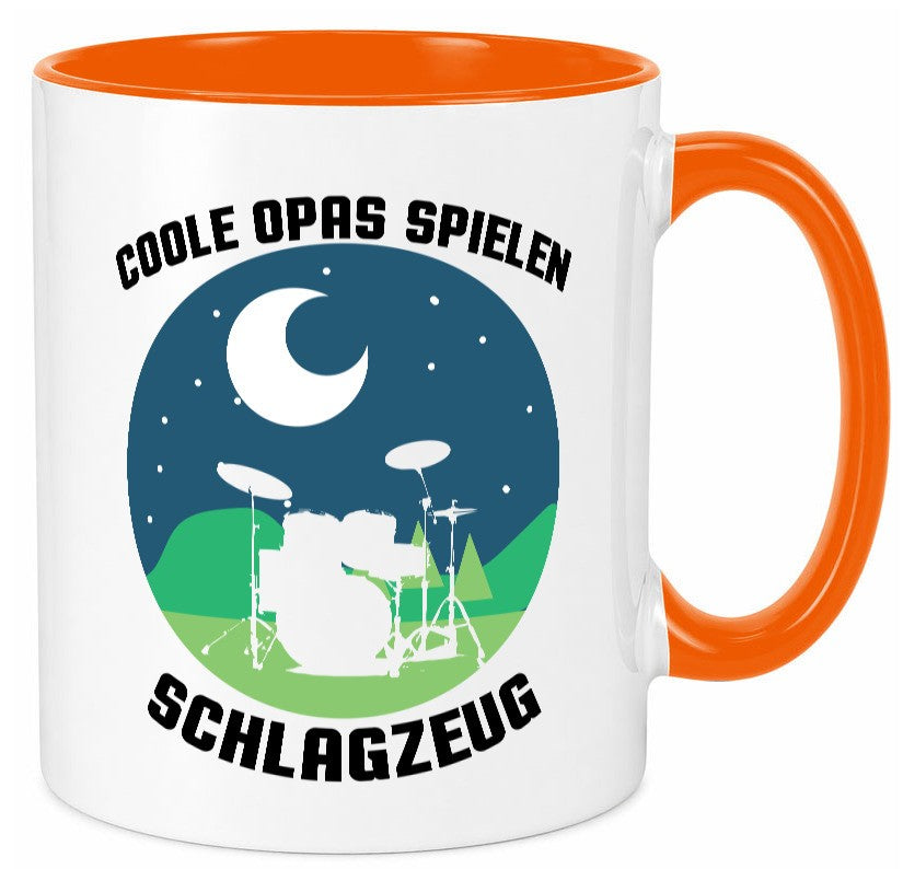 Coole Opas spielen Schlagzeug | Mond lustig Familie Geschenkidee Geschenk Tasse