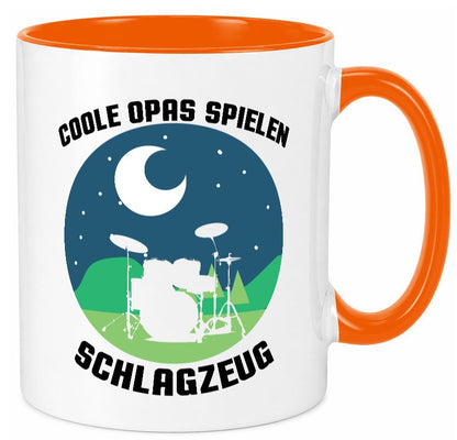 Coole Opas spielen Schlagzeug | Mond lustig Familie Geschenkidee Geschenk Tasse