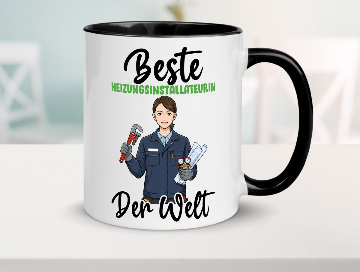 Beste Heizungsinstallateurin | Heizung v2 lustiger Spruch Geschenk Humor Tasse