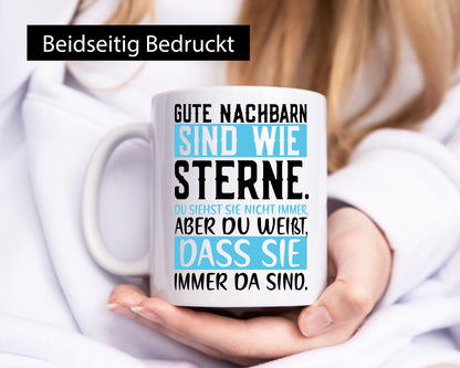 Gute Nachbarn sind wie Sterne | Nachbar Nachbarin Spruch lustig Humor