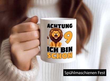 9. Geburtstag | 9 Jahre Löwe lustig Geschenkidee Geschenk Tasse