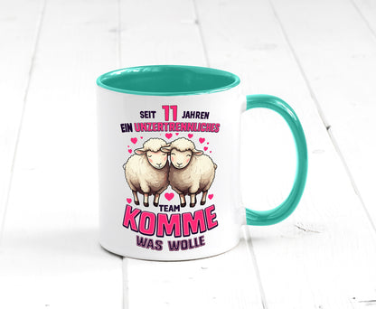 11 Jahre Verheiratet | ein Team Ehepaar v2 Humor Geschenkidee Tasse