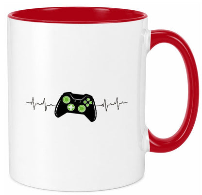 Controller Herzschlag | Heartbeat Gamer lustig Humor Geschenkidee Geschenk Tasse