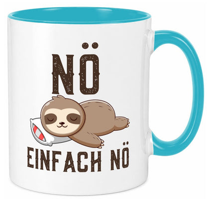 Einfach Nö | Faultier Faulpelz Null Bock Comic Geschenk Tierliebhaber Humor Tasse