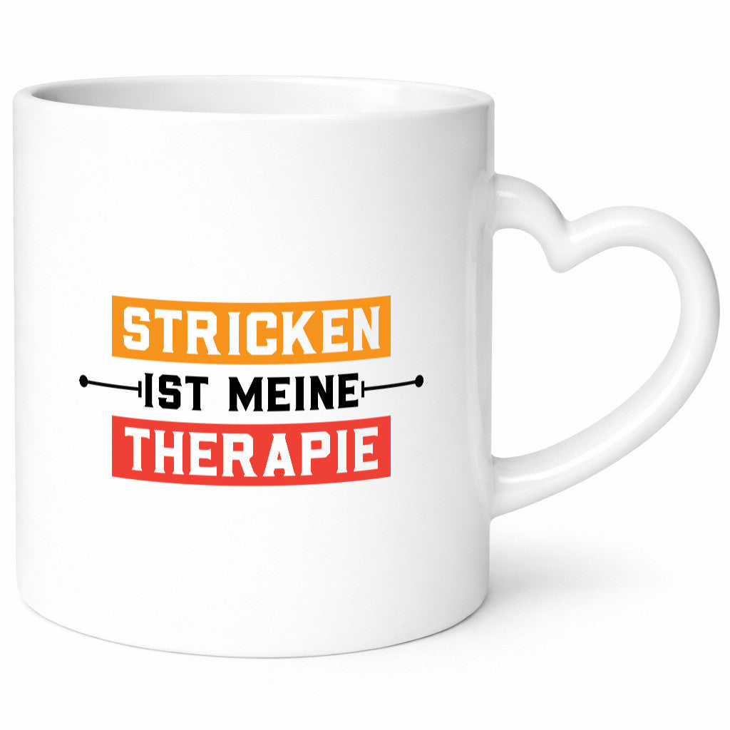 Stricken ist meine Therapie | Stricknadel Humor Geschenkidee Tasse