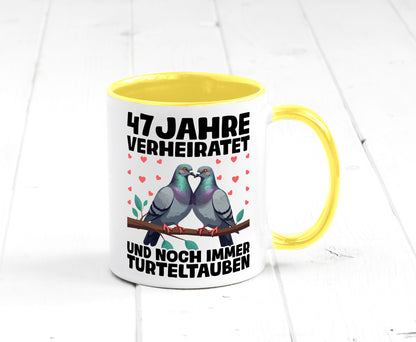 47 Jahre verheiratet | Turteltauben Ehe Ehepaar Humor Geschenkidee Tasse
