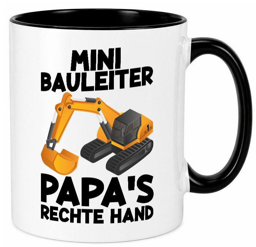 Mini Bauleiter | Kind Sohn Bagger Baustelle Junge Geschenkidee Familie Humor Tasse