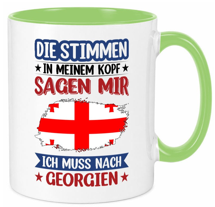 Georgien | Urlaub Stimmen in meinem Kopf Traumland Geschenkidee Humor Tasse
