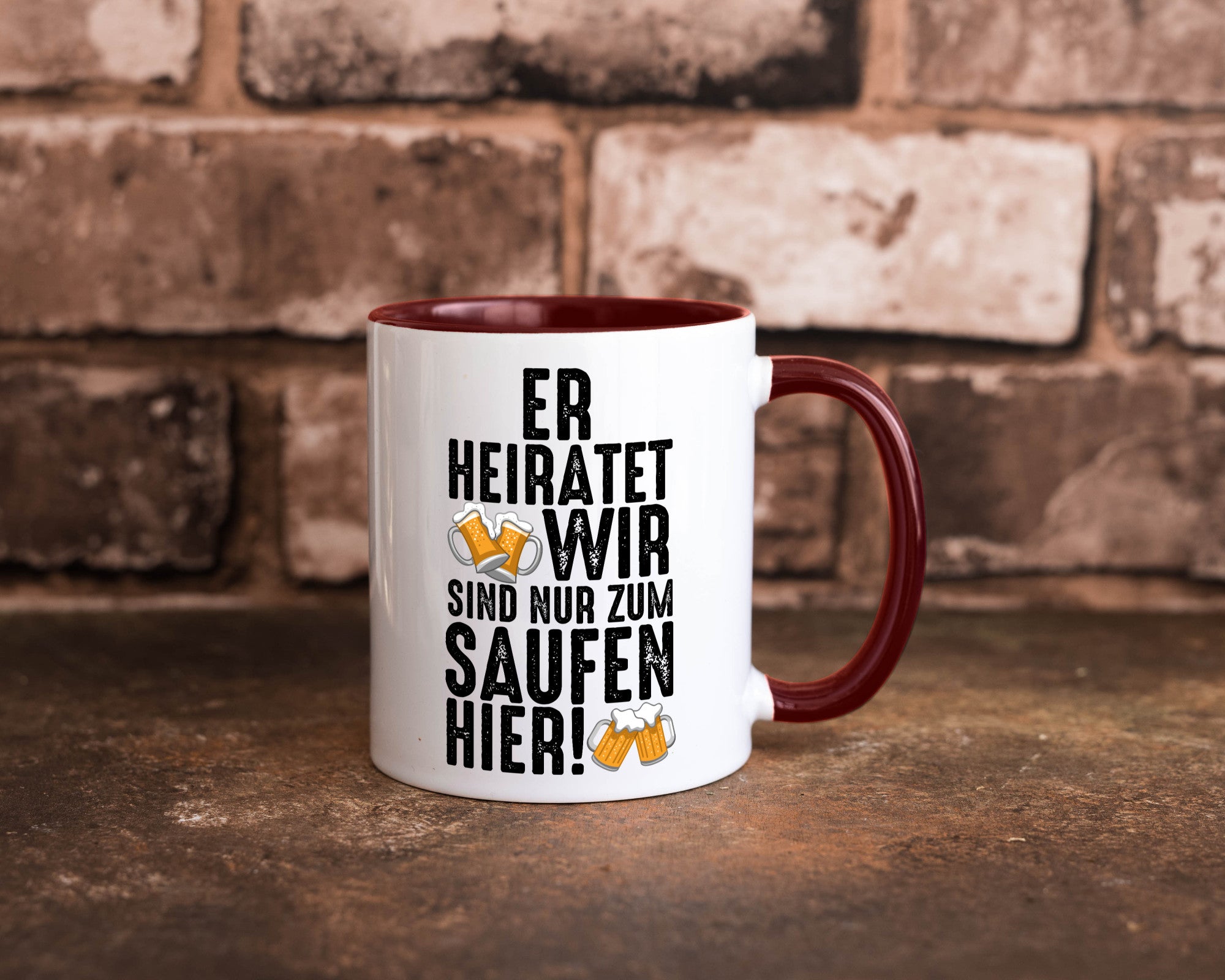 JGA | Er heiratet Junggesellenabschied Polterabend v2 lustiger Spruch Geschenk