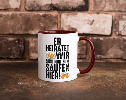 JGA | Er heiratet Junggesellenabschied Polterabend v2 lustiger Spruch Geschenk
