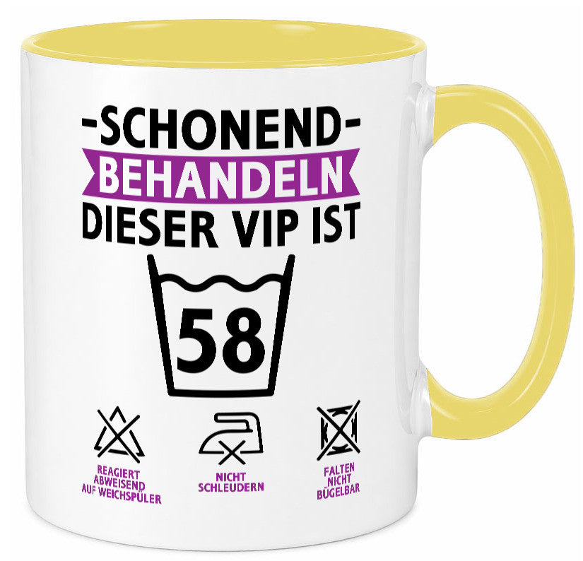 58 Geburtstag | schonend behandeln Jahre v2 lustiger Spruch Geschenk Tasse