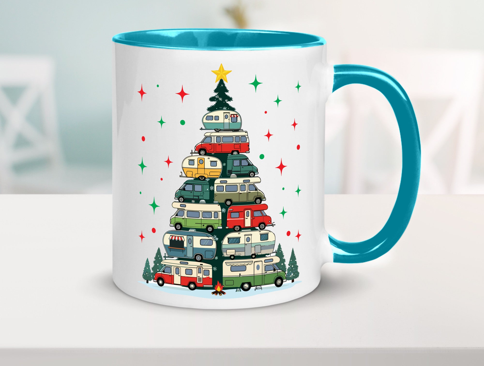Camper | Camping Weihnachten Fahrzeuge Baumlichter v2 lustig Humor Geschenkidee