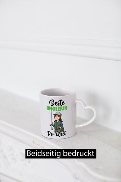 Beste Anglerin | Angeln Fischerin v2 lustig Humor Geschenkidee Geschenk Tasse