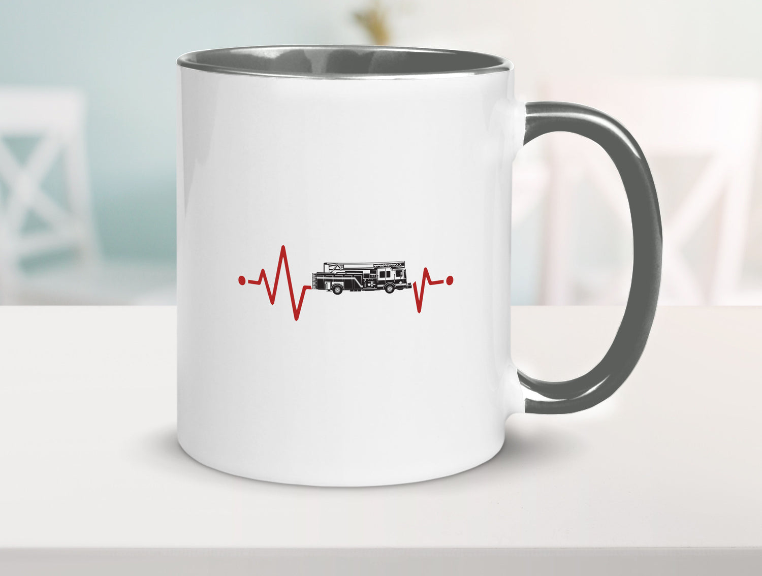 Herzschlag | Feuerwehrfahrzeug Feuerwehr Humor Geschenkidee Tasse