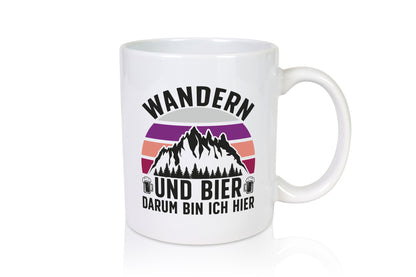 Wandern, Bier, darum bin ich hier | Bierkrug Berge lustiger Spruch Geschenk
