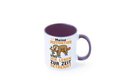 Keine Motivation | Faultier Tasse Büro Humor faul Geschenk Arbeit Kollegen