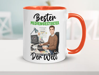 Bester Mediengestalter | Medien v2 Geschenk Humor Geschenkidee lustiger Spruch Tasse