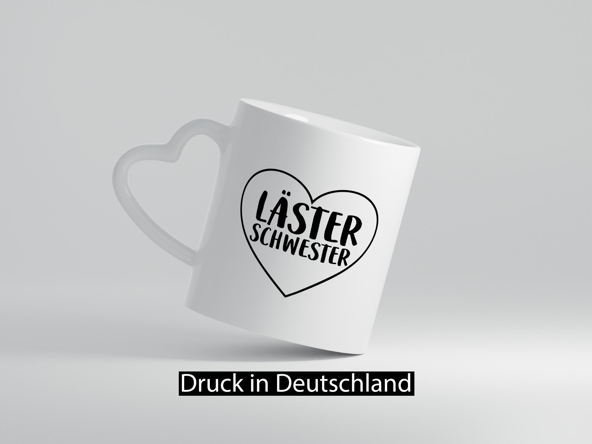 Läster Schwester | Herz Tasse Geschwisterliebe lustiger Spruch Geschenk Humor