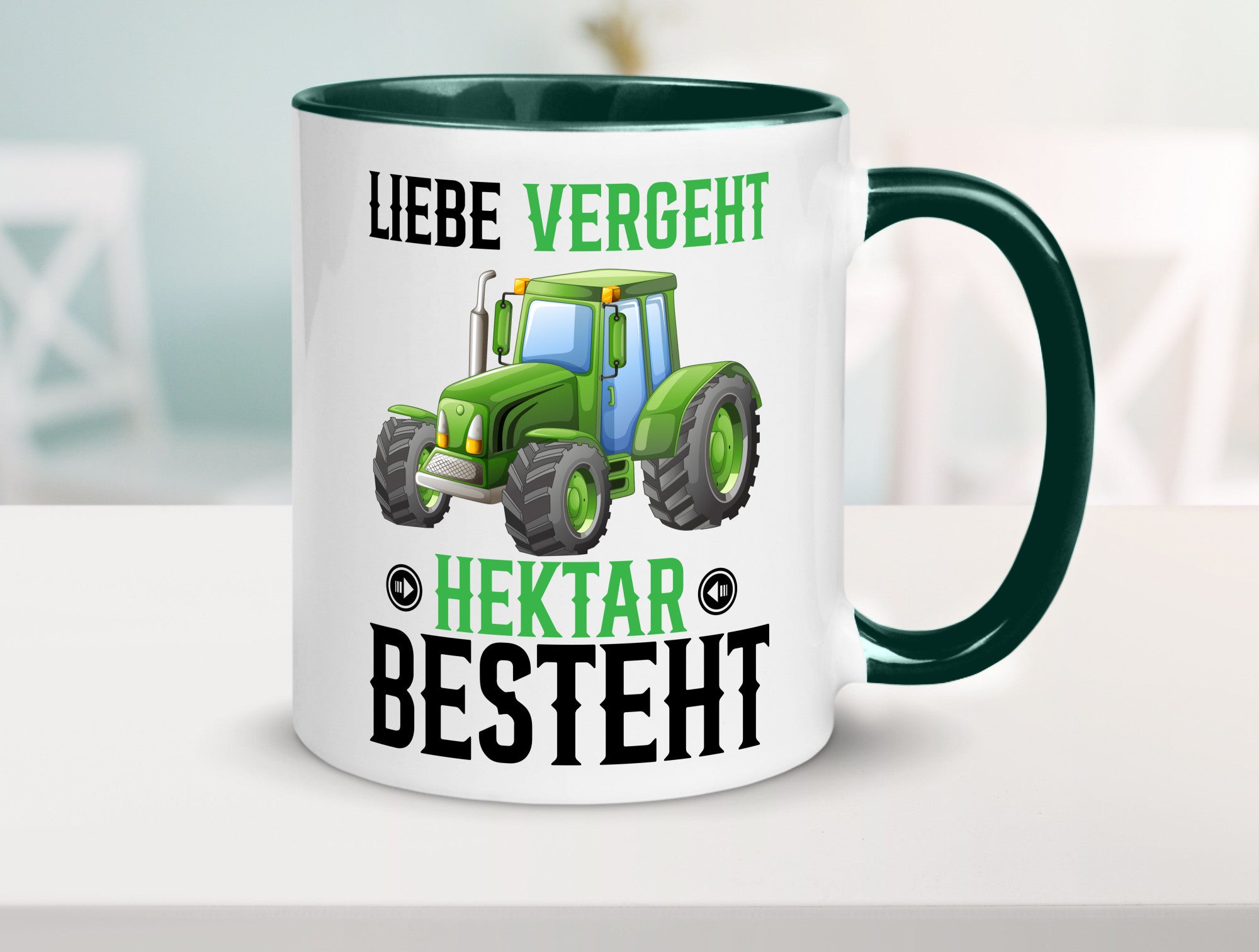 Liebe vergeht Hektar besteht | Traktor Bauer landwirt Humor Geschenkidee Tasse