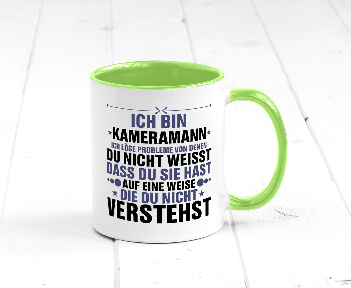 Löse Probleme: Kameramann | Kamera v2 lustiger Spruch Geschenk Humor Tasse