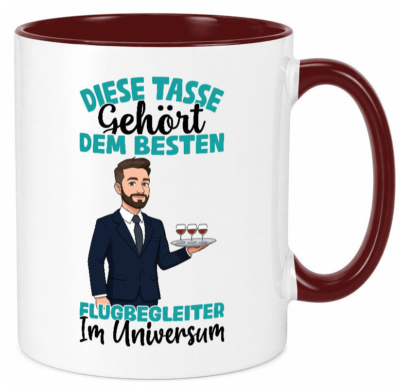 Im Universum: Flugbegleiter | Steward Flughafen Humor Geschenkidee Tasse