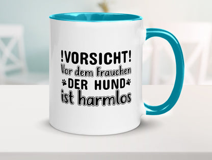 Vorsicht vor dem Frauchen | Hundebesitzerin Pfoten Geschenkidee Tierliebhaber Tasse