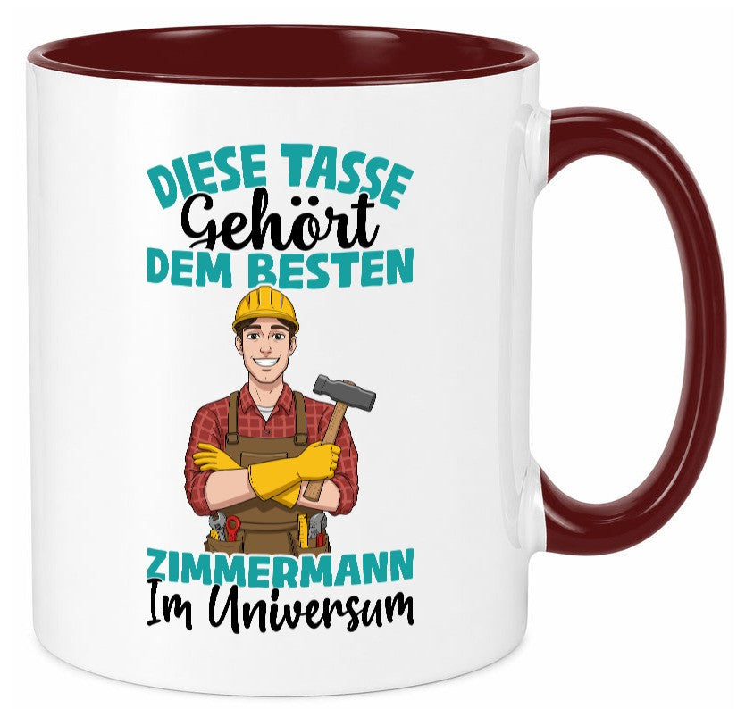 Im Universum: Zimmermann | Handwerker Holzbau Humor Geschenkidee Tasse