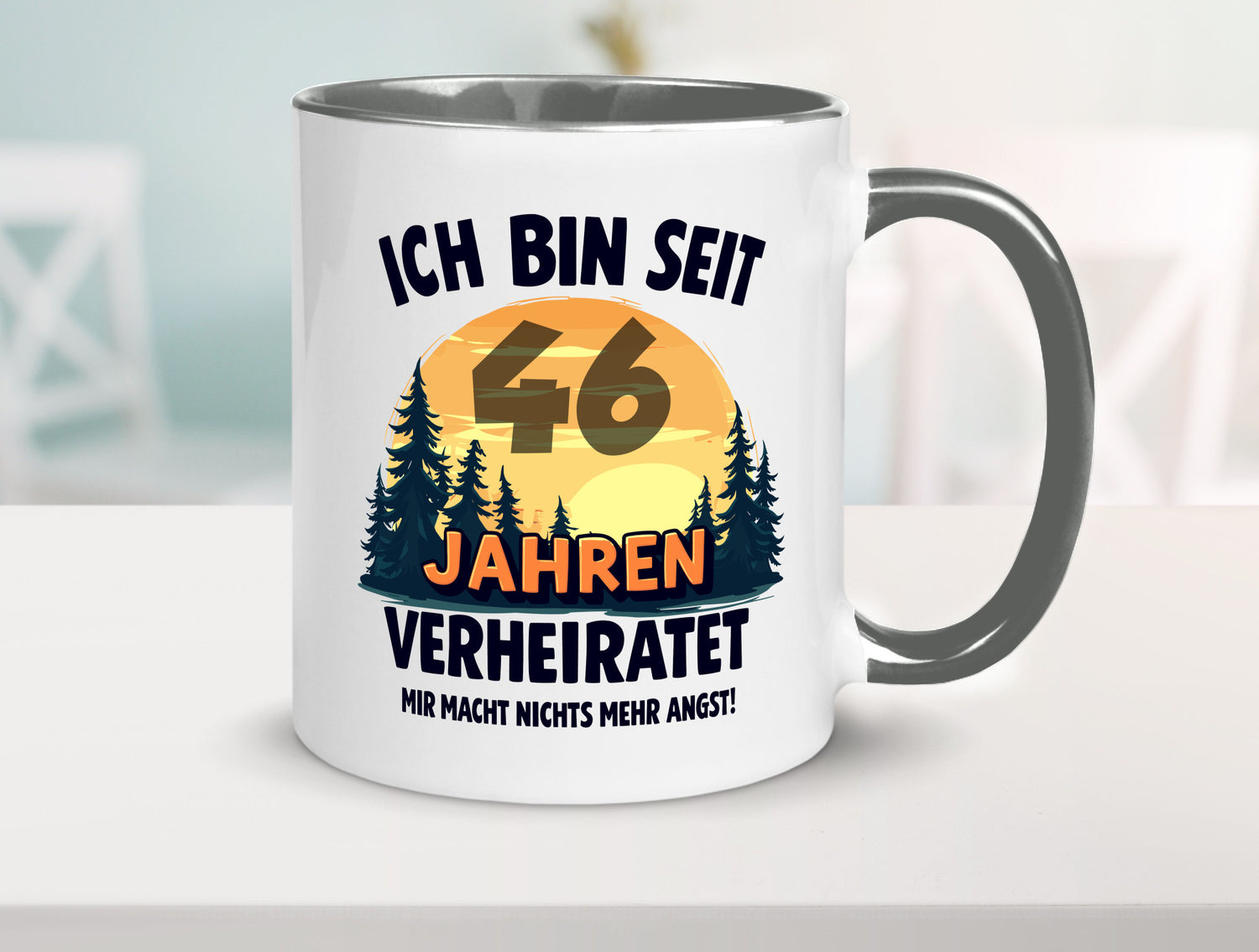 Ich bin Verheiratet | 46. Hochzeitstag Ehepaar Geschenkidee Humor Tasse