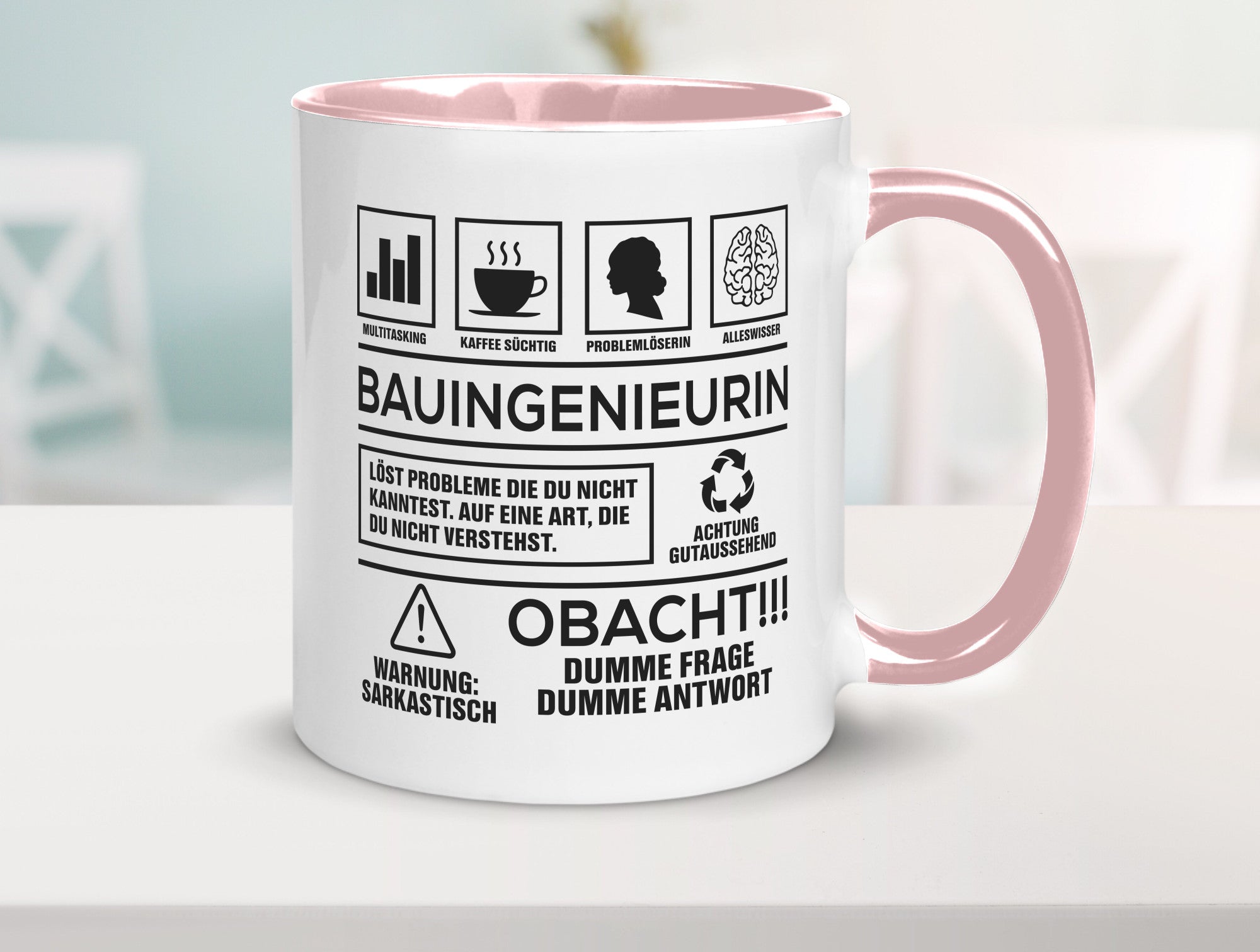 Achtung Probleme Bauingenieurin | Ingenieurin Humor Geschenkidee Tasse