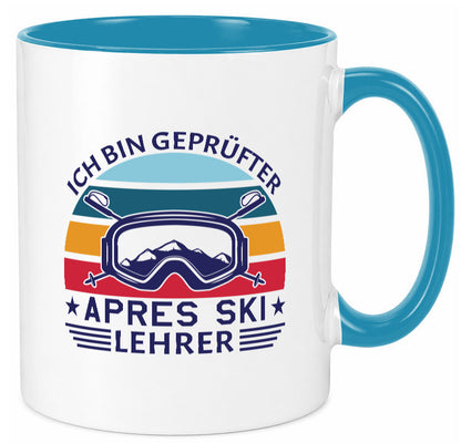 Geprüfter Apres Ski Lehrer | Ski-Brille Berge Ski-Stöck lustig Humor