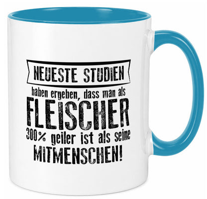 Neuste Studien: Fleischer | Schlachterei lustiger Spruch Geschenk Humor Tasse