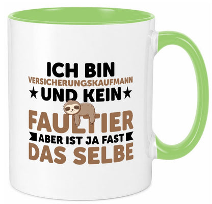 Ich bin kein Faultier: Versicherungskaufmann | Kaufmann v2 Geschenk Tasse