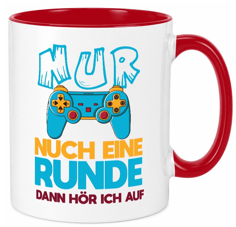 Nur noch eine Runde dann hör ich auf | Gamer Zocken lustig Humor Geschenkidee Tasse